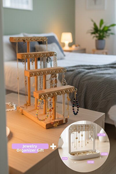 K&G foot rest حامل المجوهرات، حامل المجوهرات، 32 خطافًا، منظم المجوهرات المعلق