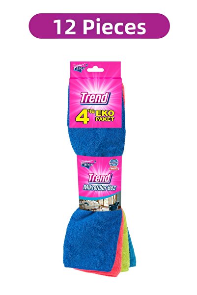 Parex Trend Microfiber 4-Piece Light Cleaning Cloth 12-Pack