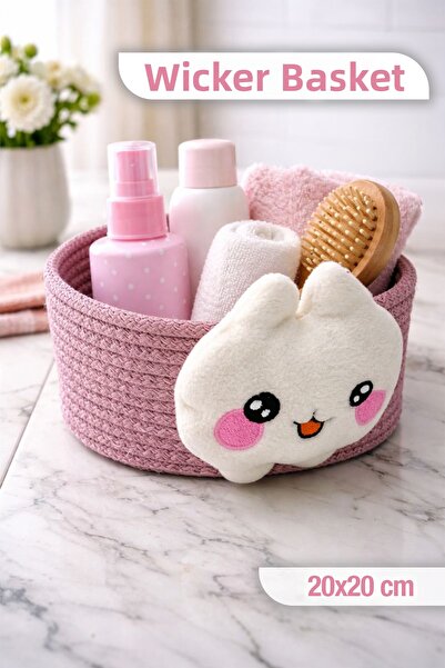 naturelove Coș de pluș din răchită - Organizator decorativ pentru sertar, Org...