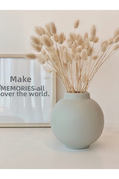 Hestia Home Κεραμικό Βάζο Σφαιρικού Σχήματος Γκρι
