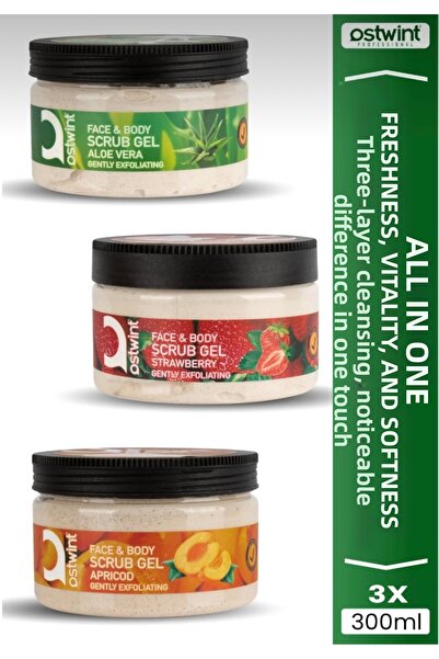 Ostwint مجموعة جل تقشير الوجه والجسم مكونة من 3 قطع