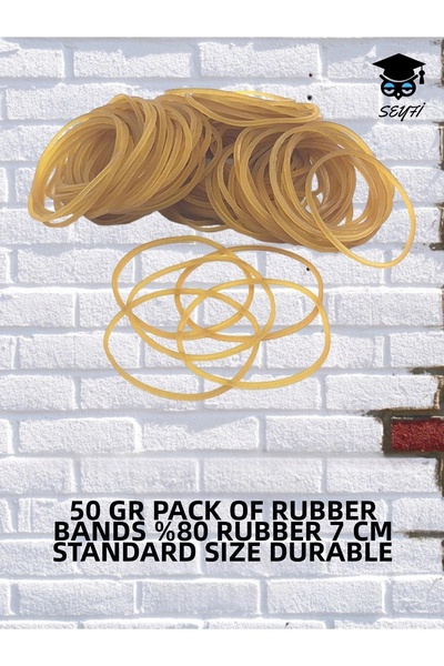 SEYFİKİRTASİYE عبوة تعبئة 50 جرام مطاط 80% مطاط 7 سم حجم قياسي متين