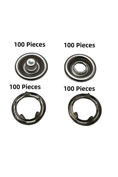 hy ticaret كليكيت، سناب، قميص مقاس 9.5 ملم وقفل أطفال - مجموعة من 100 قطعة