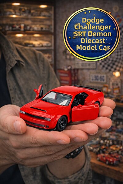 TOYFEST سيارة دودج تشالنجر SRT ديمون الأمريكية الحمراء ذات الأبواب القابلة لل...