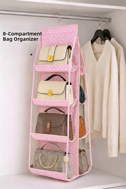 Spartek home textile Organizator pentru dulap și pantofi cu 8 buzunare, roz c...