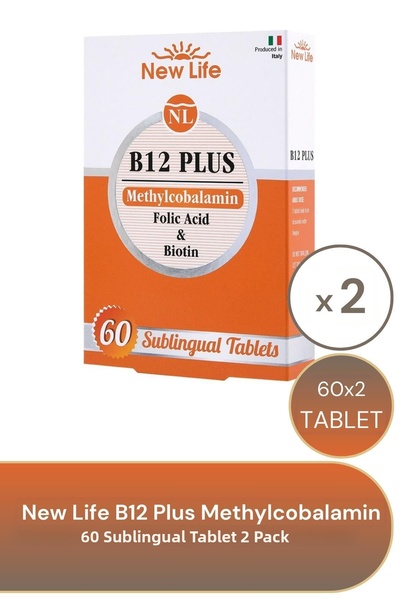 New Life B12 Plus ميثيل كوبالامين 60 قرص تحت اللغة حزمة من 2