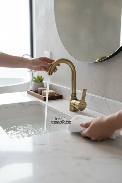 İSAOĞLU YAPI خلاط حوض بتصميم الماس الذهبي العتيق