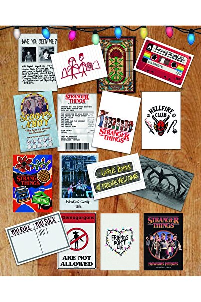 Pankart Evi Set de 16 mini autocolante tematice Stranger Things