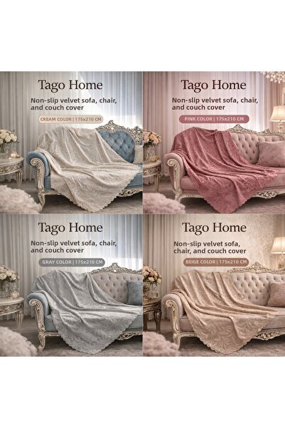 Tago Home Thai Feather Sofa Bed, Armchair, Sofa Cover with Non-Slip Base(Crea...