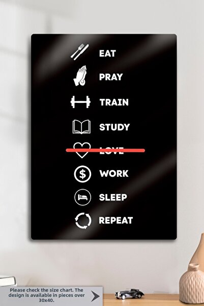 DekorHane Metal Print, Fitness Motivation, Not Love, Sports Discipline Decora...