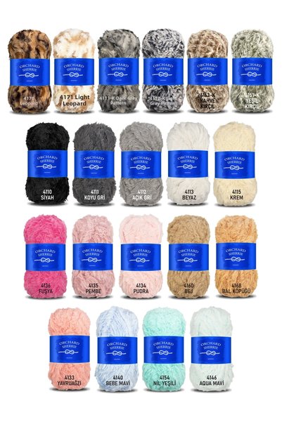 Orchard Sherrie Leopard • 5-Pack × 100 Gr / 60 m • Rabbit Hair Texture • Thick Fur Plush Knitting Yarn