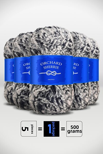 Orchard Sherrie Light Gray Patterned - Pack of 5 - 7Mm/100Gr/60M - Rabbit Fur...