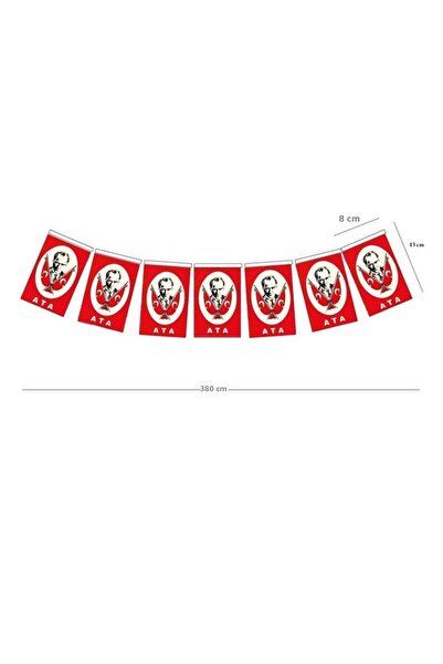 Buket Bayrakçılık Ata-Turkish Flag, with String, Paper, Medium, 380cm - 8cm X...