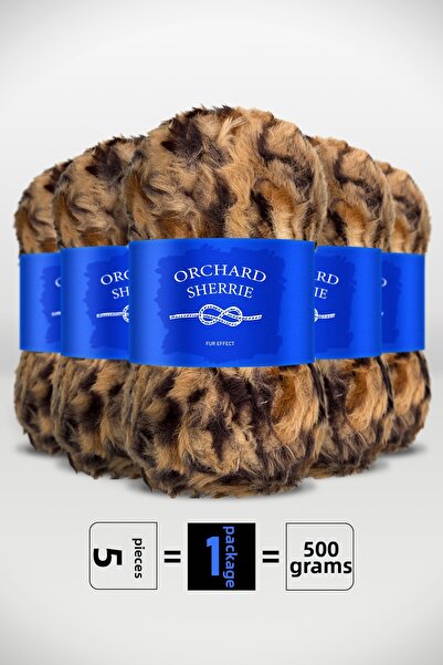 Orchard Sherrie Leopard - 5 Pack - 7Mm/100Gr/60M - Rabbit Hair - Thick Fur Pl...