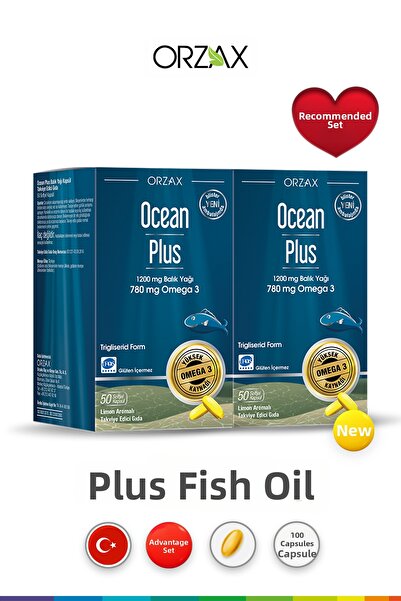 Orzax Ocean Plus 1200 Mg Omega 3 Fish Oil 50 Capsules (2 Pcs)
