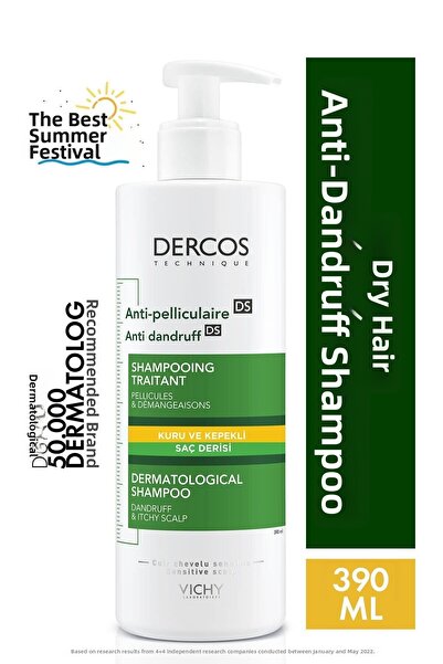 Vichy Dercos Anti-Pel Shampoo - 390Ml, on the Surface of Dandruff and Crinkle...