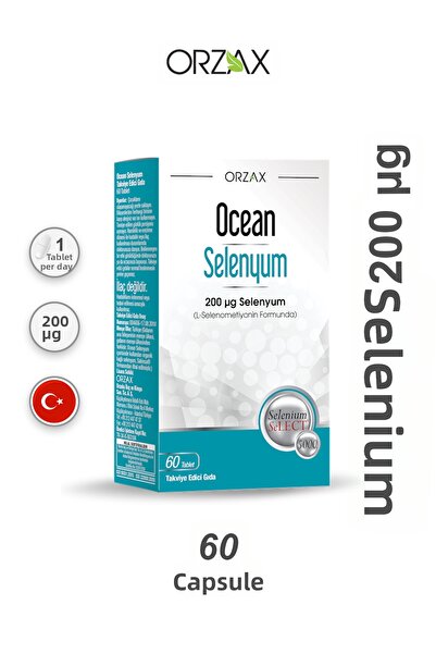 Orzax أوشن سيلينيوم 200 ميكروجرام مكمل غذائي 60 قرص