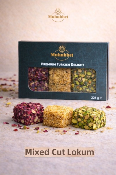 Muhabbet Gıda حلوى اللقم المختلطة بالفستق – 226 جرام |   حلوى اللقم اللذيذة