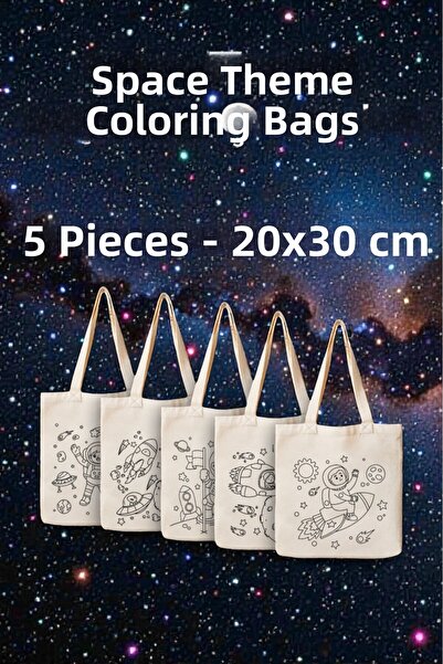 stonehill 5-Piece Space-Themed Painting Bag Set – 20X30 cm Educational Activi...
