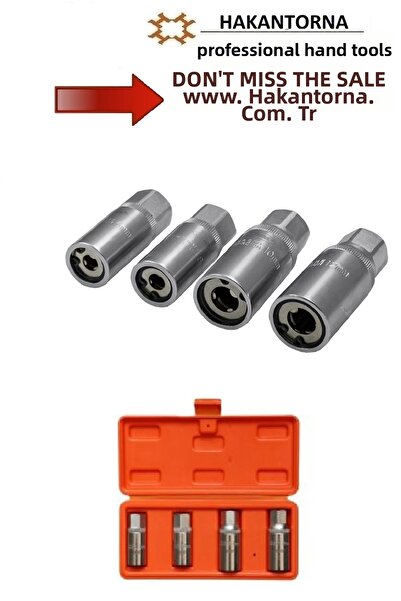HakanTorna طقم مفاتيح ريكو 1/2 لإزالة المسامير 4 قطع