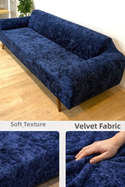 seltenet غطاء أريكة مخملي 3 مقاعد مع غطاء أريكة مطاطي| غطاء أريكة مرن| غطاء أ...