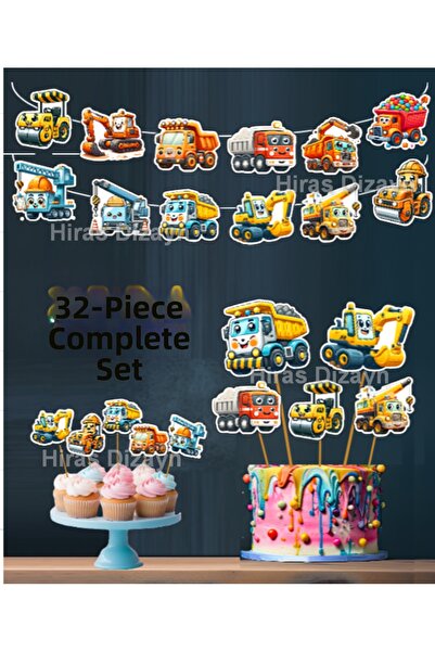 Hiras Dizayn 32 Pieces Speech Bubble Scoop Truck Giant Birthday Decoration Ba...
