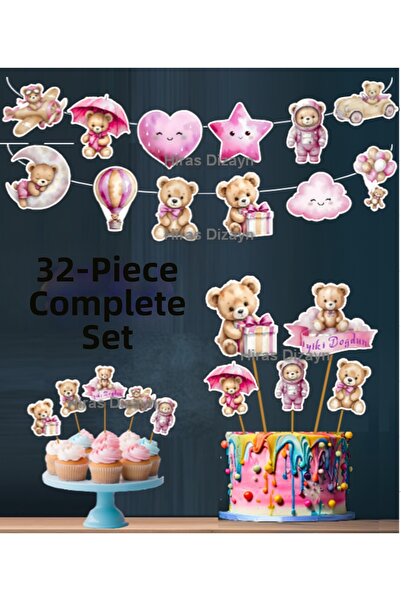 Hiras Dizayn Banner uriaș pentru ziua de naștere Kuromi-32 piese Set pentru c...