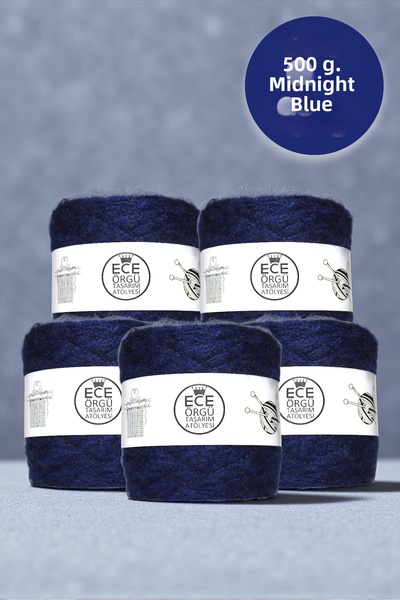 Ece Örgü Tasarım Atölyesi Aurora albastră, fir de tricotat moher (subțire) cu...