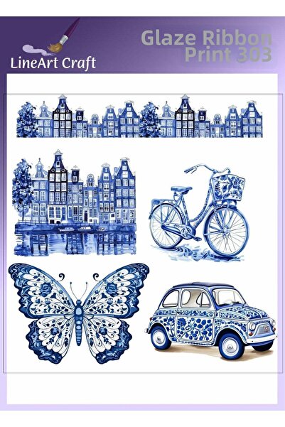 LİNEART طباعة روبون بالكي رقم: RB303-30x30 سم