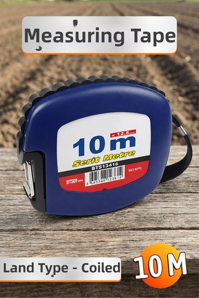 Badem10 Land Type Reel Coiled System Bts12361 (10 Meters) Navy Blue Tape Meas...