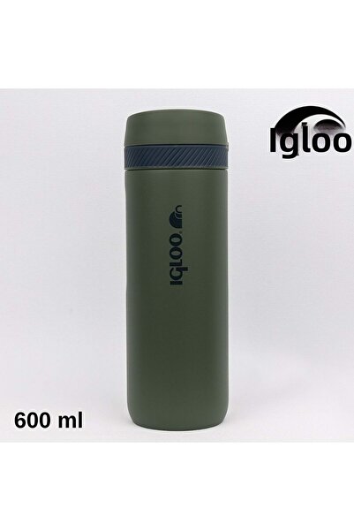 IGLOO Squid Thermos 600ml Locking Lid Flask Khaki
