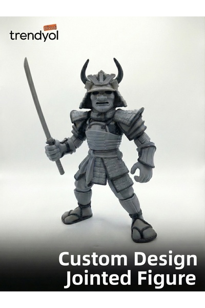 D B Morph دمية الساموراي المتحركة بجميع المفاصل / 13 سم / رمادي