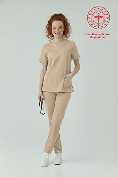 HEMİ Hijab Technician and Medical Secretary Uniform Scrubs Stretch Fabric Set...