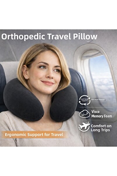 Viscomina Pernă de călătorie ortopedică Visco – 360 °   Pernă pentru gât din ...