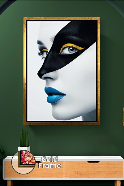 KOSS Dijital Μοντέρνο γυναικείο πρόσωπο με ασπρόμαυρη αντίθεση καλλιτεχνικό π...