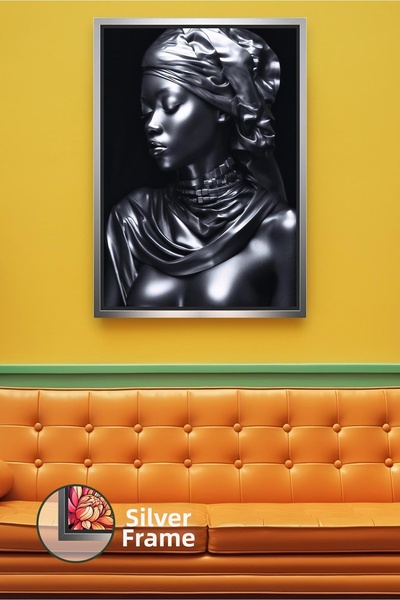 KOSS Dijital Portret de femeie în tonuri de negru, decor de perete, pictură p...