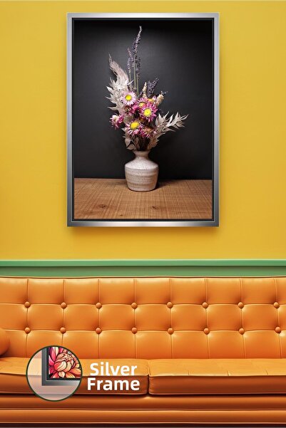 KOSS Dijital Aranjament de flori uscate într-o vază din ceramică Decor rustic...