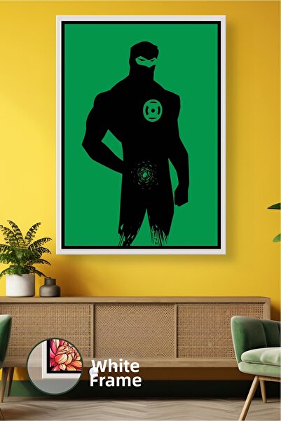 KOSS Dijital Decor de perete cu simbolul puterii Green Lantern, pictură pe pâ...