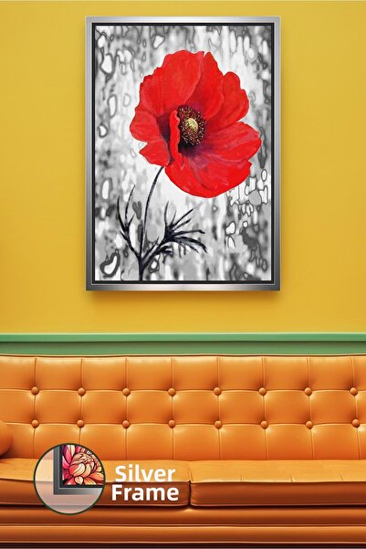 KOSS Dijital Decor de perete cu flori de papaver roșu, design elegant, pictur...