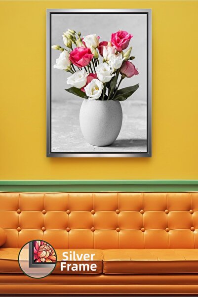 KOSS Dijital Pictură cu aranjament floral Lysianthus în vază Pictură pe pânză...