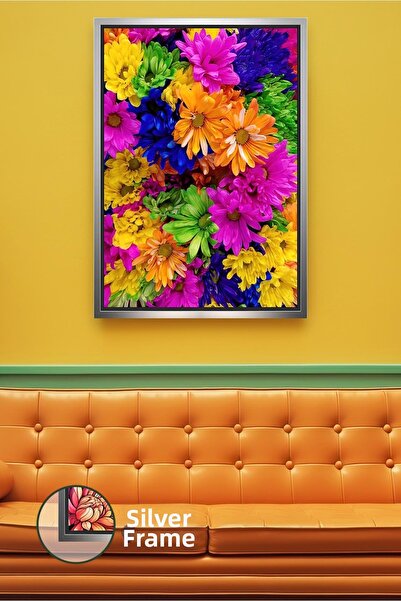 KOSS Dijital Pictură de perete cu flori de margaretă colorate, design decorat...