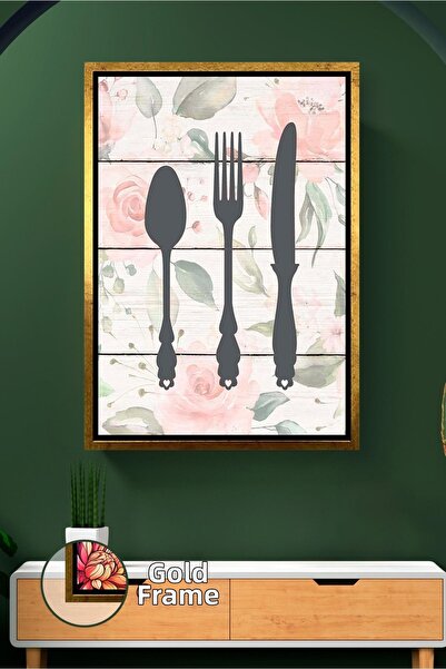 KOSS Dijital Pictură pe pânză cu cadru figurat cu model floral boem cu furcul...