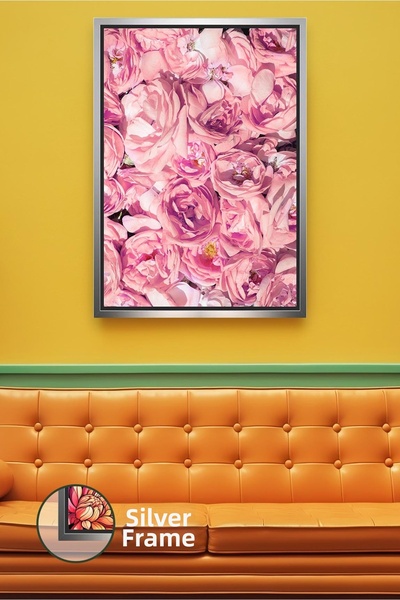 KOSS Dijital Pictură de perete cu flori de trandafir roz, cu model de flori, ...
