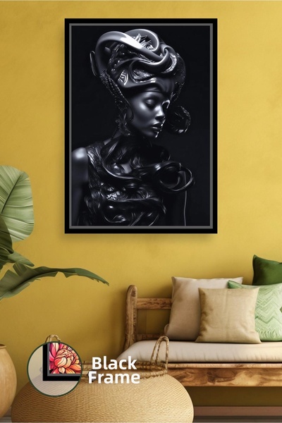 KOSS Dijital Pictură pe pânză înrămată cu detaliu de figura feminină în tonur...