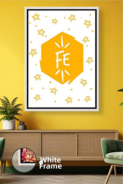 KOSS Dijital Tipografie minimalistă galbenă scrisă FE, modernă, pentru decora...