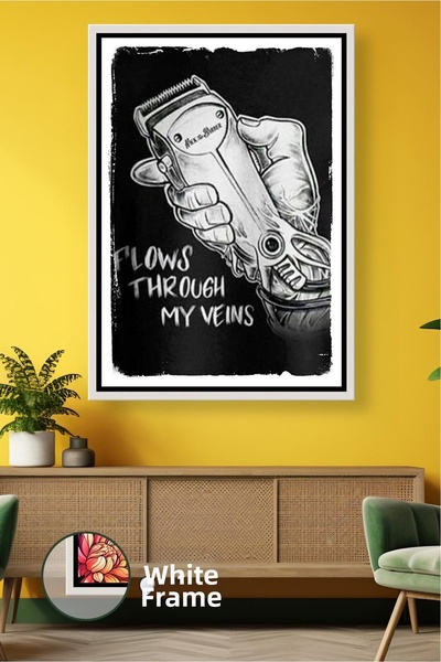 KOSS Dijital Pictură pe pânză înrămată cu decor de perete alb-negru, cu apara...