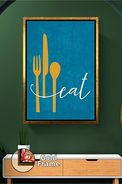KOSS Dijital Tipografie modernă Eat, pictură pe pânză înrămată cu tematică de...