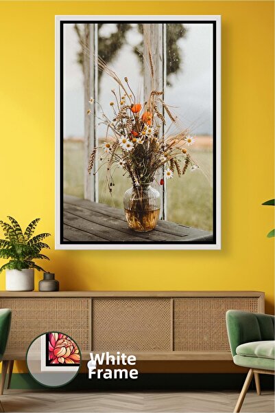 KOSS Dijital Flori sălbatice într-o vază de sticlă, fața ferestrei, decor nat...