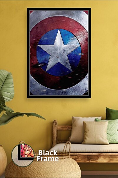 KOSS Dijital Decor de perete cu design Captain America Metal Shield, pictură ...