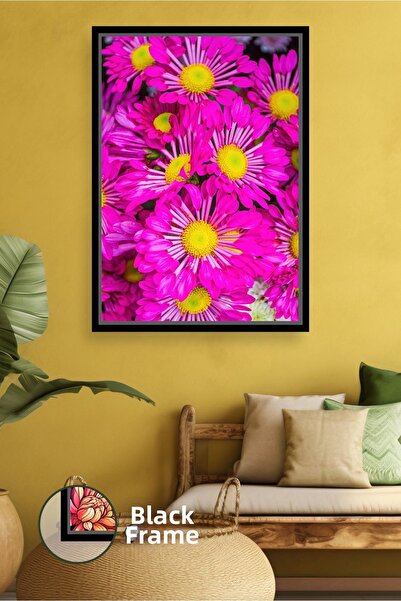 KOSS Dijital Tablou decorativ cu flori de margaretă fucsia, cu tematică flora...